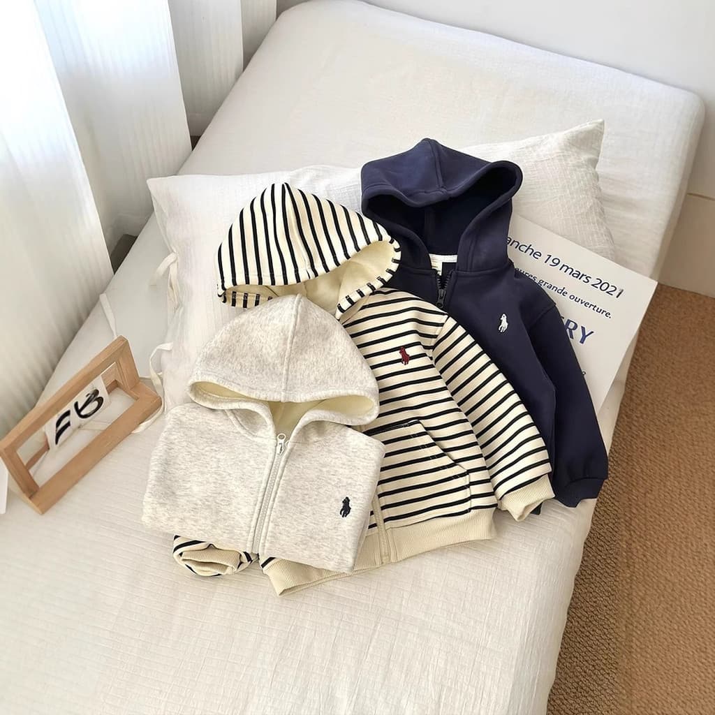 Versão coreana moletom com capuz infantil meninos meninas outono inverno Cardigan forro de lã estilo ocidental jaqueta l