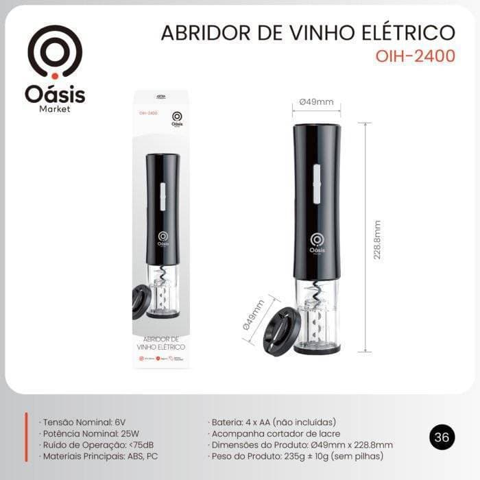 Abridor Vinho Eletrico