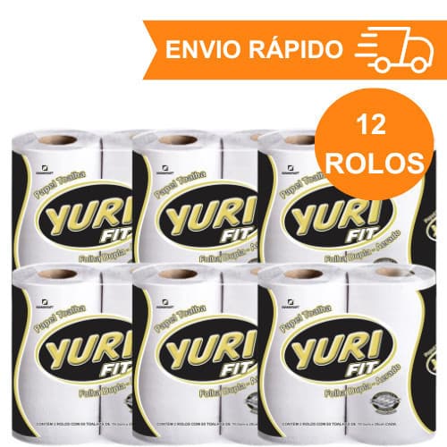 Kit com 12 Rolos de Papel Toalha Branco Yuri Fit para Cozinha – Alta Absorção, Resistência