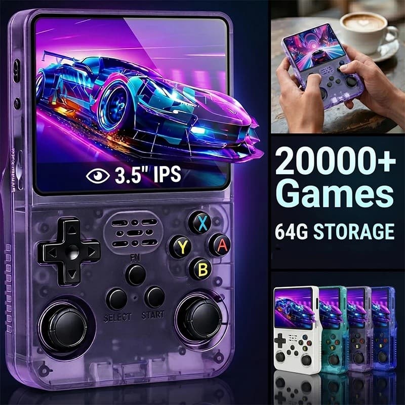 Novo Console De Jogos Portátil R36S , Tela IPS De 3.5 Tamanhos , 64G 20000 + Retrô , Jogador De Videogame De Bolso , Pre