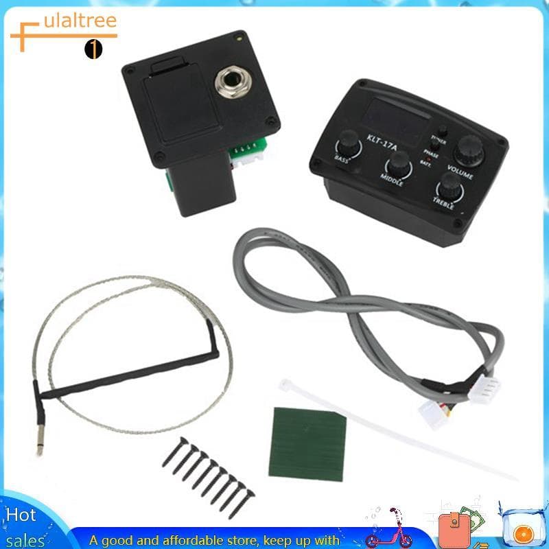 Pré-Amplificador De EQ De Guitarra Acústica Com Afinador De Procedimento Digital Equalizador De 3 Bandas Captador