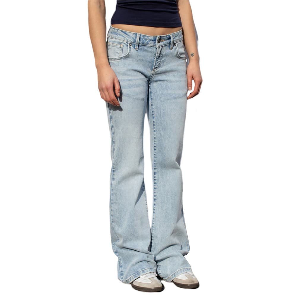 Yama Sun 2024 Calças largas femininas elásticas justas calças Micro alargadas Jeans femininas