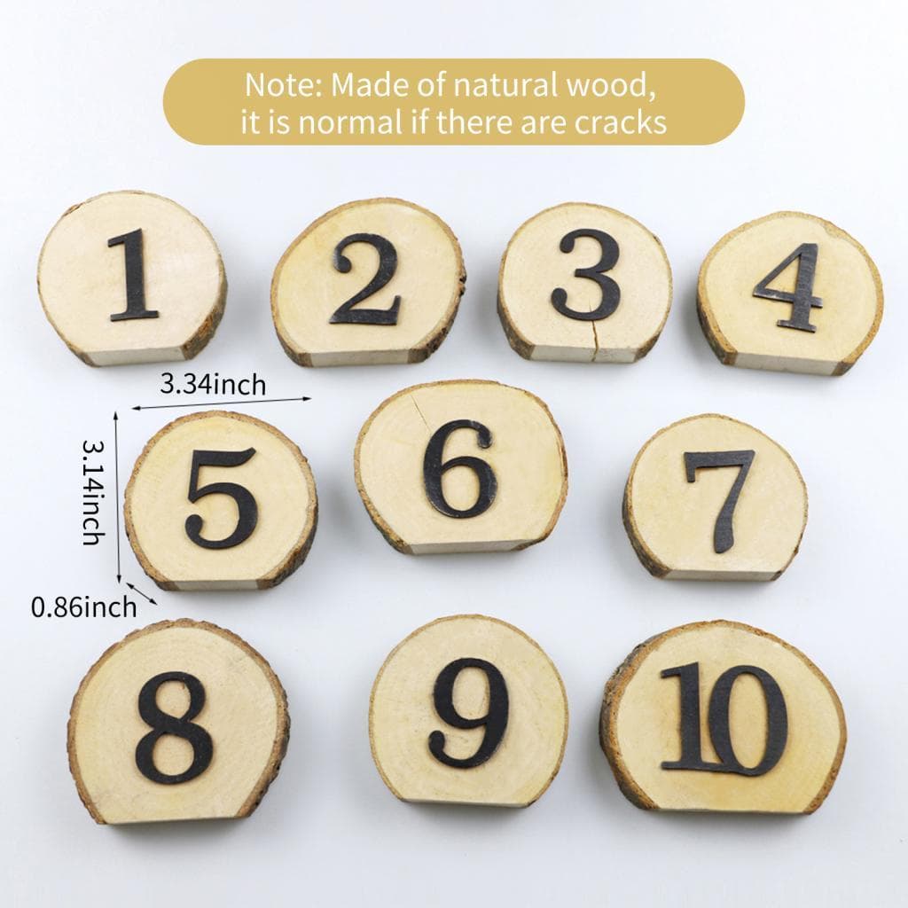 Nvstel-br 1-10 Blocos de decoração de mesa de madeira rústica para festa de casamento para recepção e decorações