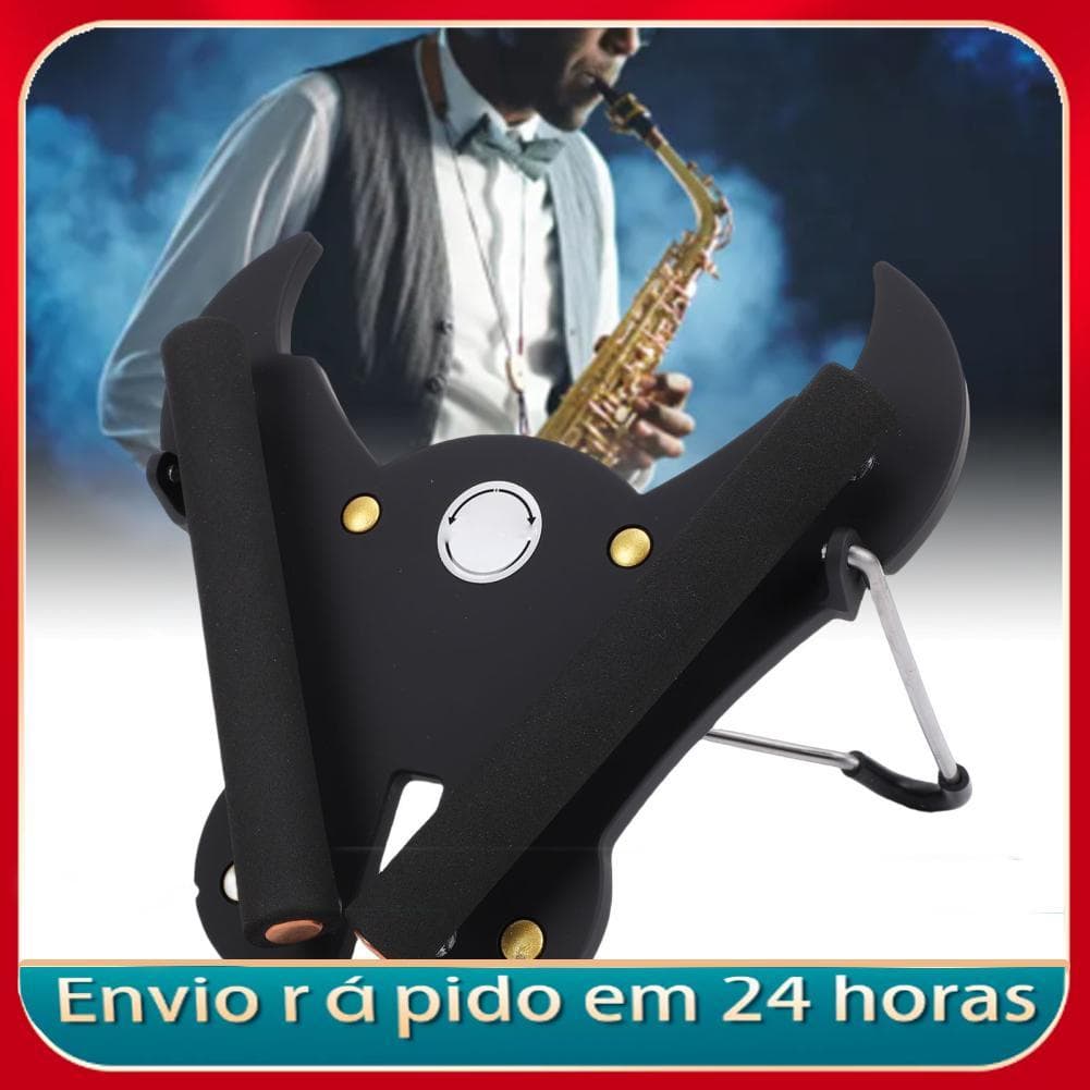 Suporte dobrável genérico para saxofone alto Rack de metal portátil ajustável adequado para armazenamento de exibição