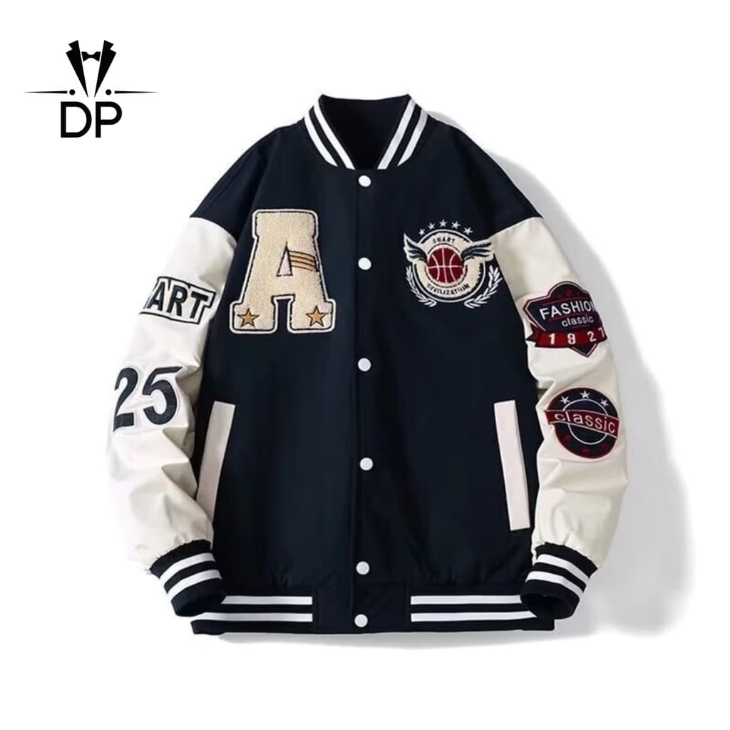 Jaqueta De Beisebol Masculina Solta E Versátil Estilo Ins , Casual , Legal , Para Primavera Outono , T167 , Azul Escuro