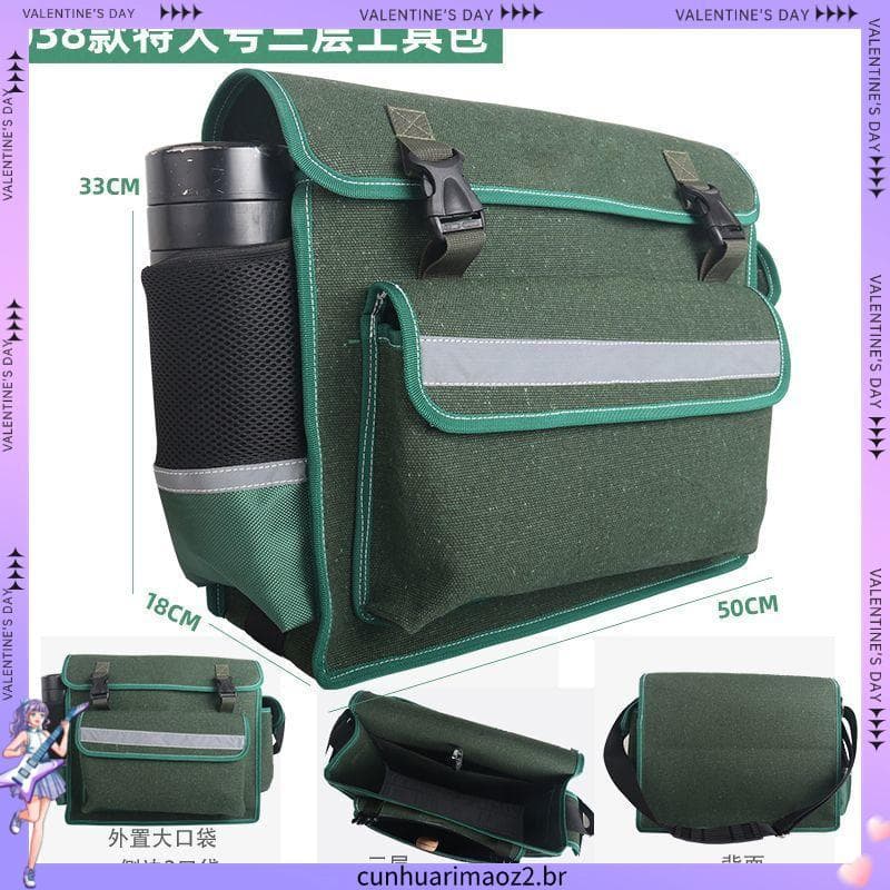Bolsa dupla Extra grossa para eletricista, bolsa de ferramentas de ombro para ferramentas de eletricidade de água, bolsa