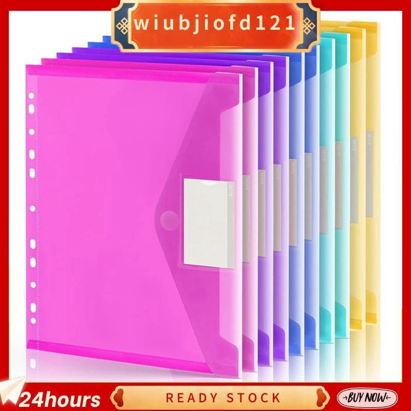 Pastas De Arquivo 10 Pacotes , 11 Envelopes De Plástico De Anel , Pasta Transparente Para Documentos Com Etiqueta , Orga