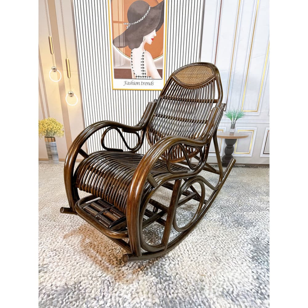 Indonésia planta Natural Rattan cadeira de balanço doméstica lazer varanda cadeira de balanço sala de estar idosos cochi