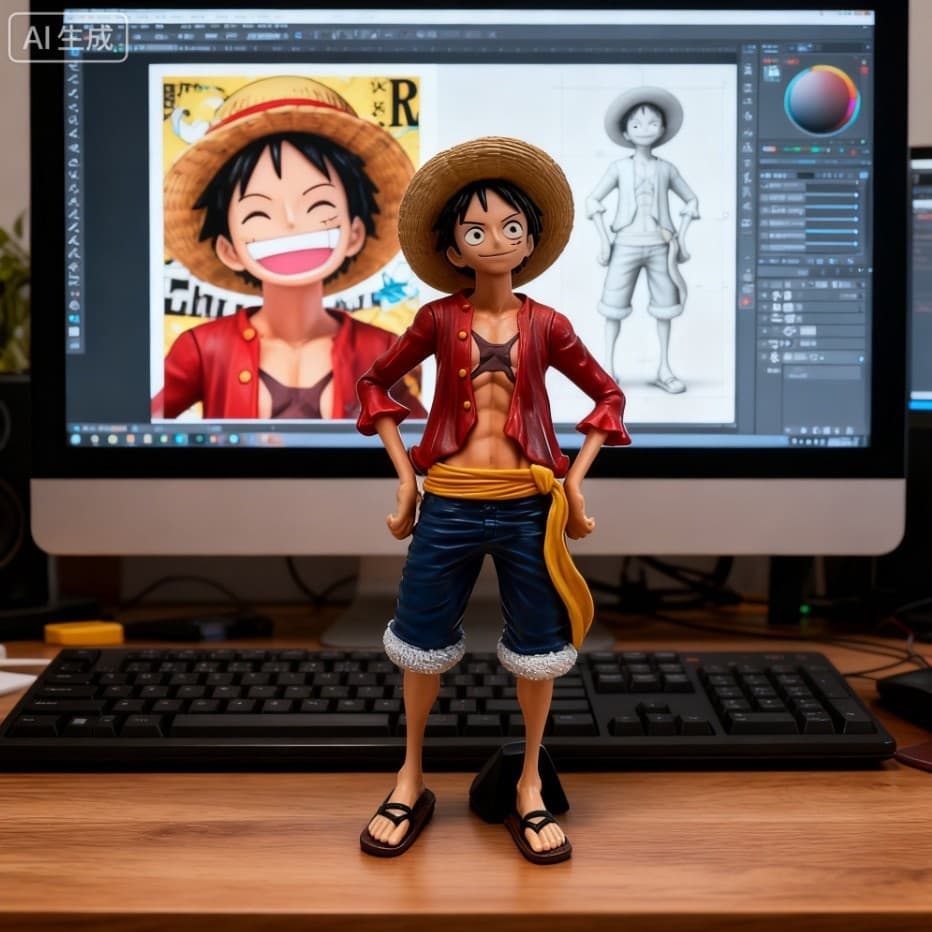 Uma peça Smiley face conjunto rindo Luffy figura mutável rosto cor encaixotado Anime figura modelo ornamentos atacado