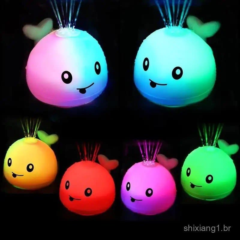 Brinquedo de Banho para Bebês com Design de Baleia, 1 Unidade, Brinquedo de Água com Sensor Automático, Brinquedo de Ban