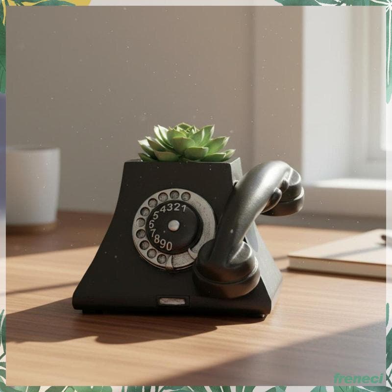 [Freneci] Plantador Vintage Criativo Retrô Telefone Vaso De Flores Artista De Resina Para Decoração De Quarto De Sala De
