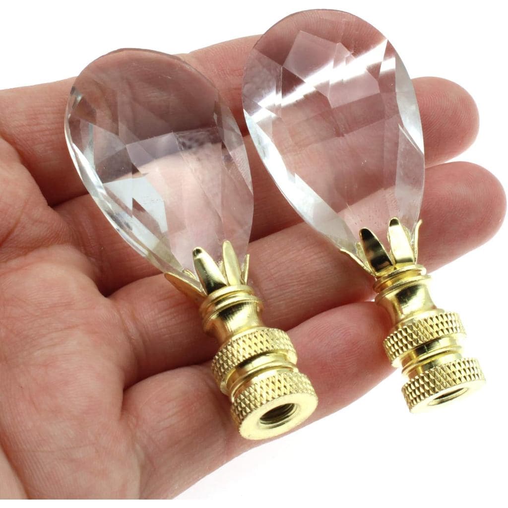 Acabamentos de Cristal para Lâmpadas, OZXNO 2 Peças de Botão de Cristal Transparente em Forma de Gota para Fixação Super