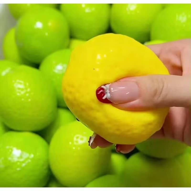 Brinquedo Crocante Feito À Mão Do Aperto Da Bola Estresse Limão , Mole Manga Que Muda De Cor , Sensorial Alívio ASMR