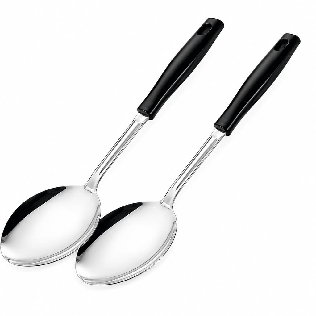 Colher Grande 33cm Inox Industrial Reforçada Cozinha Escola Merenda Restaurante Buffet Cabo Longo