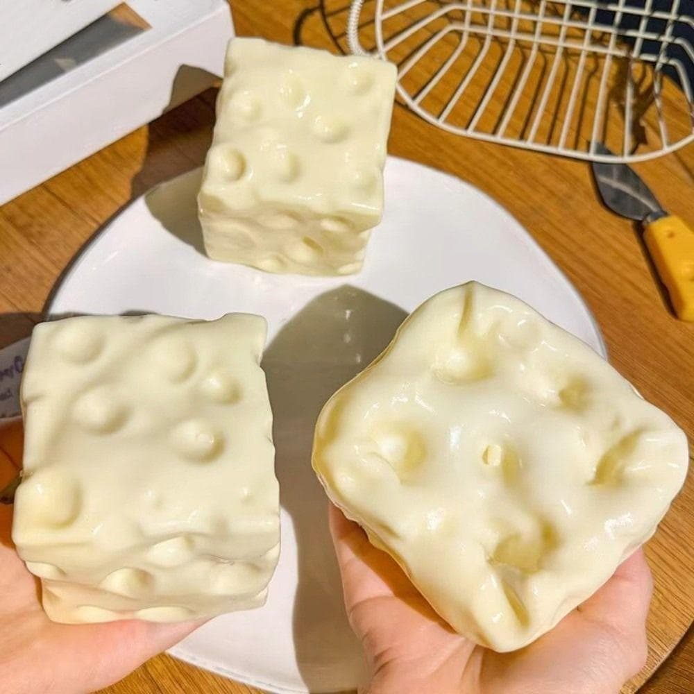 Cubo Espremido De Queijo , Pitada Super Macia Para Alívio De Ansiedade , Brinquedo Gigante Confortável E Realista Aperta