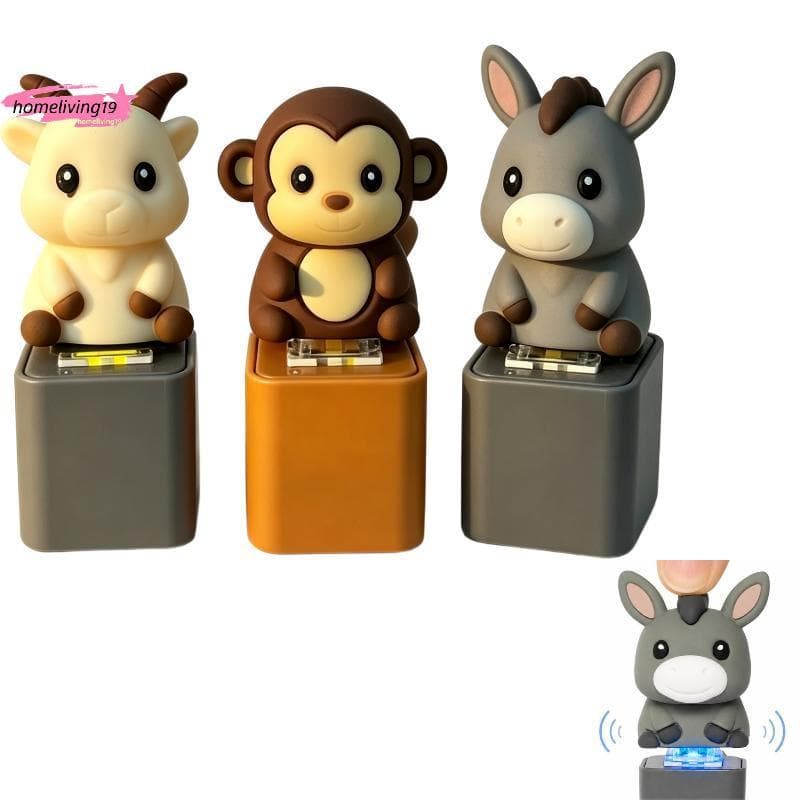 HOM Bonito Animal Som Fidget Clier Chaveiro Botão Fabricante De Ruído Mini Poeta Alívio Do Estresse Brinquedo Para Traba
