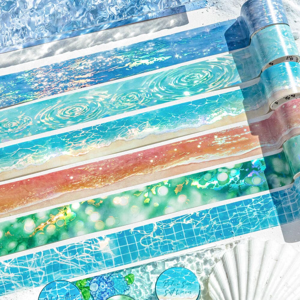 ENWEI 30mm * 1m 1 Rolo [Série Water Ripple Halo] Diário De Textura De Onda Material De Fundo Decorativo Fita De Laço Scr