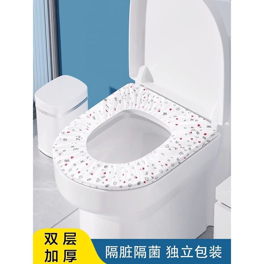 Conjunto de assento de vaso sanitário descartável, não tecido, impresso, duplo, à prova d'água, viagem, Hotel, assento d
