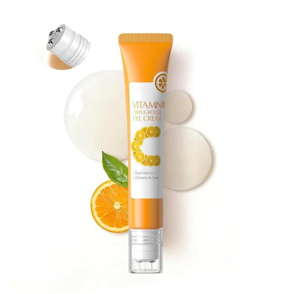 Creme para os Olhos com Dupla Vitamina C da AKARY, Creme Hidratante para a Área dos Olhos para Olheiras e Inchaço com Bo