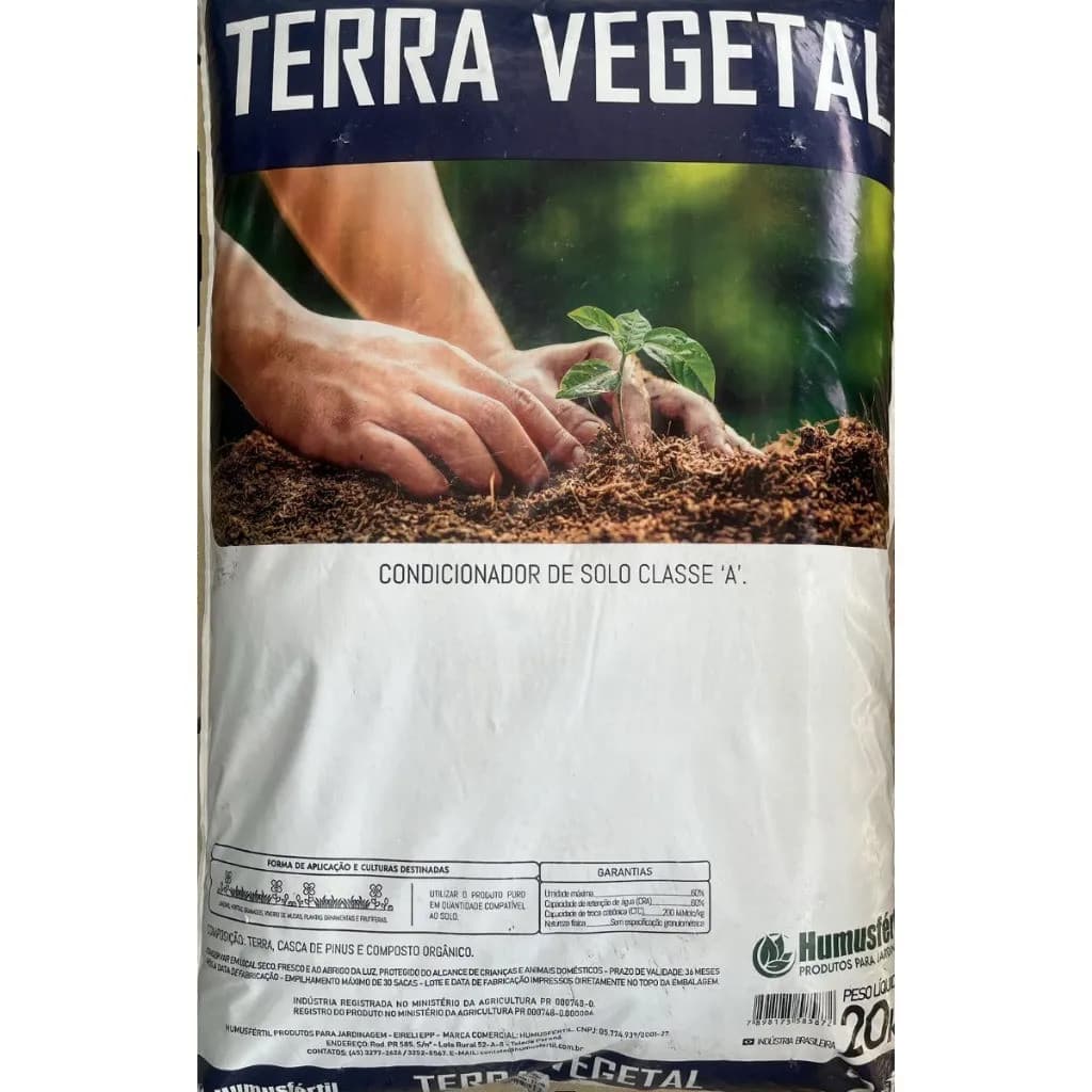 Terra Vegetal Condicionador De Solo Adubada Plantas 20kg