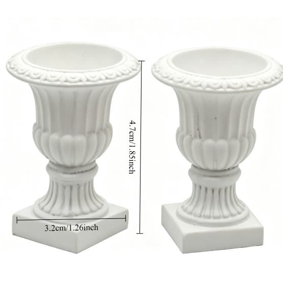 2 Peças De Acessórios Para Casa De Bonecas Em Miniatura , Plantas De Cama De Flores De Resina Artificiais Minúsculos Vas