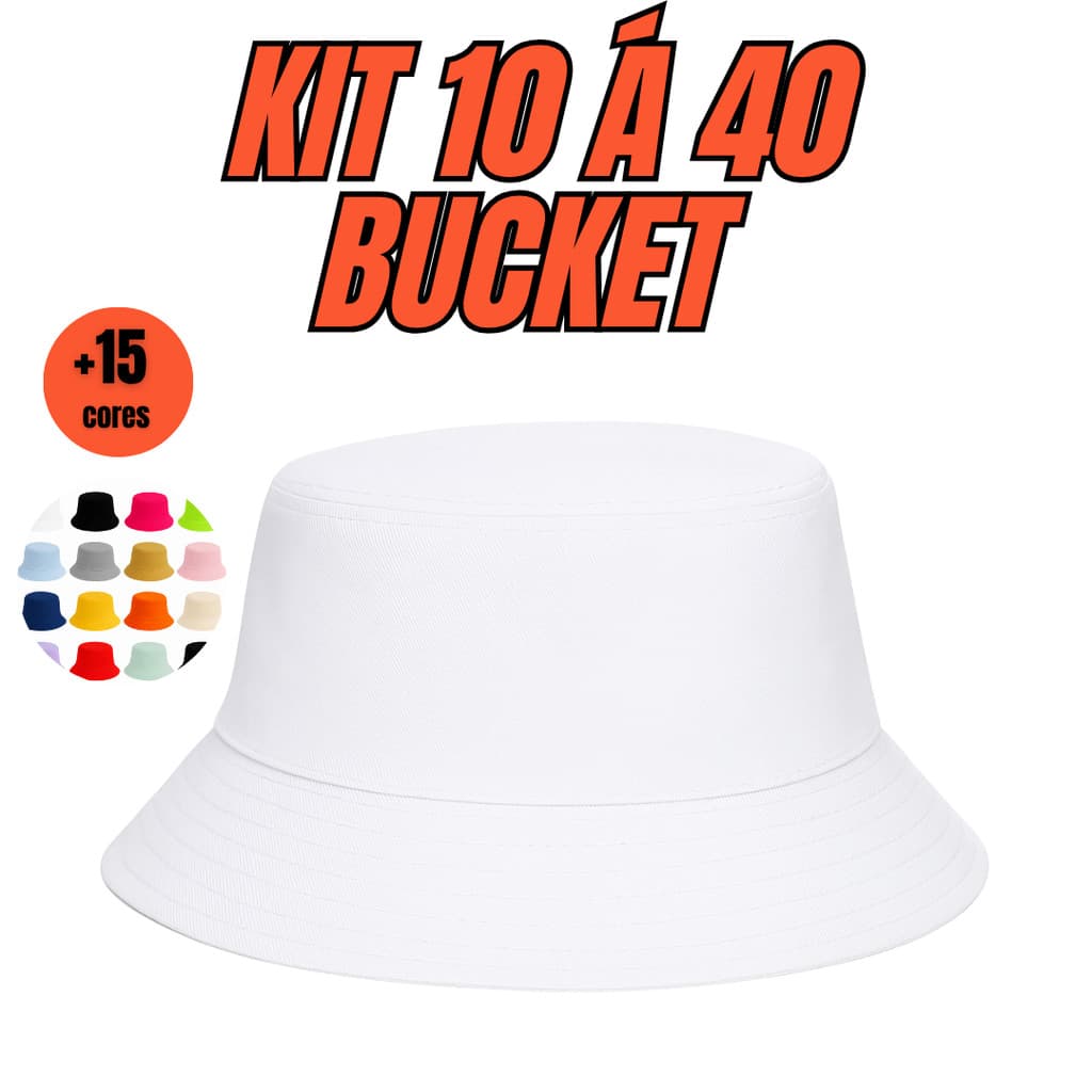 Kit 10 á 40 Chapéu Bucket Liso