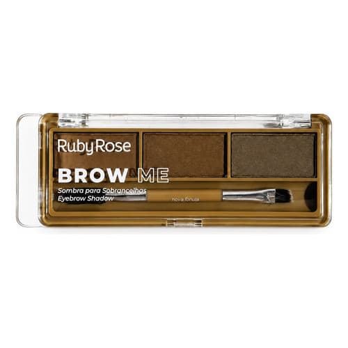 Sombra Para Sobrancelhas Ruby Rose 3 Tons Marrom Bm02 Paleta 3 Tons Marrom