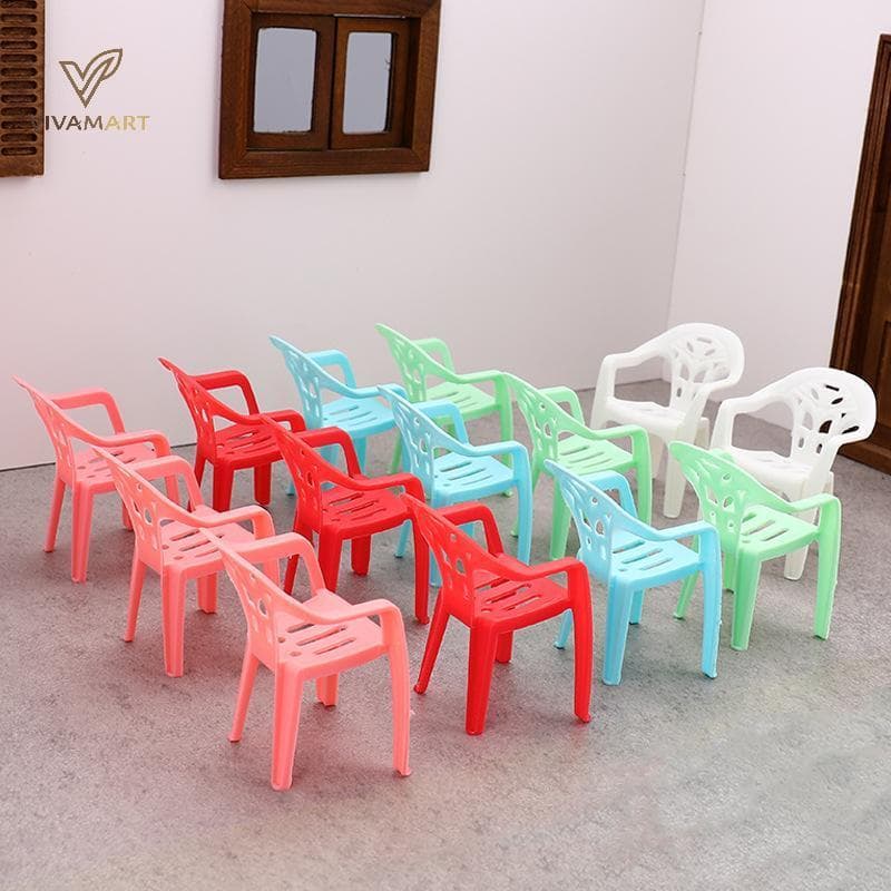 Vivamart 4 Peças Mini Suporte Itens Em Miniatura Poltrona Cadeiras De Barest De Plástico Para Acessórios De Casa De Bone