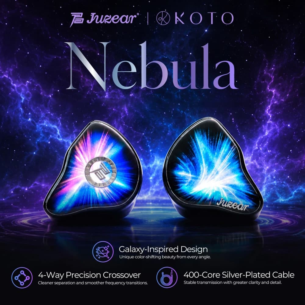 JUZEAR x KOTO POISE Series Nebulosa 1d + 3BA + 1 Drivers Tribrid Planos HIFI IEMs Fones De Ouvido Intra-Auriculares Para