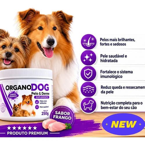 Organodog Pelo E Derme Suplemento Vitamínico Pó Agrocave250g