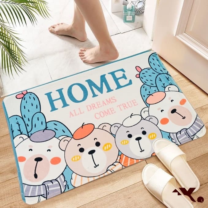 Tapete Super Absorvente com Estampas Divertidas e Base de Alta Fixação Antiderrapante