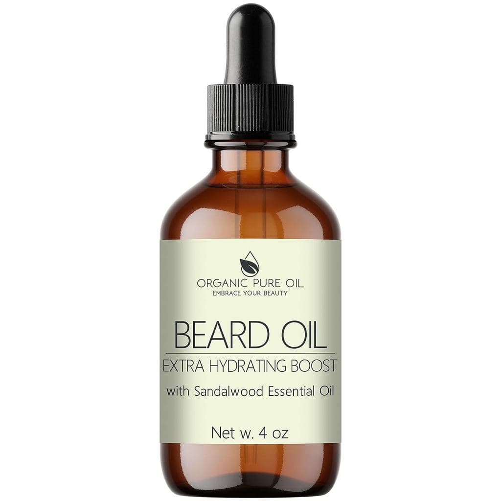 OPO - Óleo Orgânico para Barba Masculina: 4 oz de Sândalo, Sem OGM, Condicionador Vegano para Barba, Bigode, Cílios e So