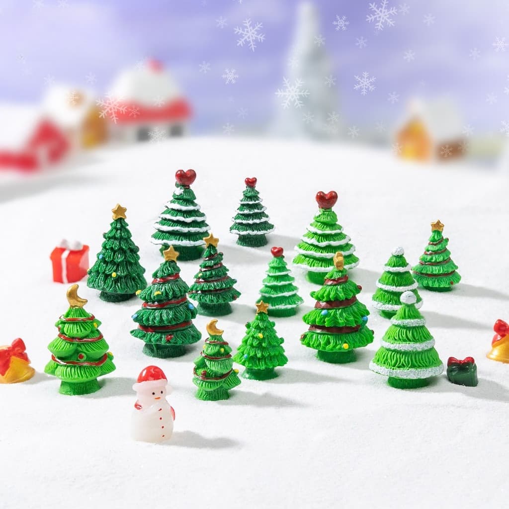 Acessórios Criativos De Paisagem Em Miniatura De Natal-Vários Tamanhos De Enfeites De Árvore , Artesanato Resina , Decor