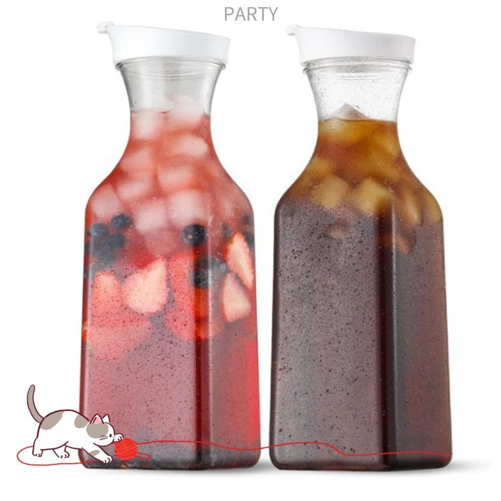 Jarra De Suco PARTY , Jarras Quadradas Para Bebidas De 32 Onças E 1000 Ml , Grandes Com Tampa , Recipientes Geladeira