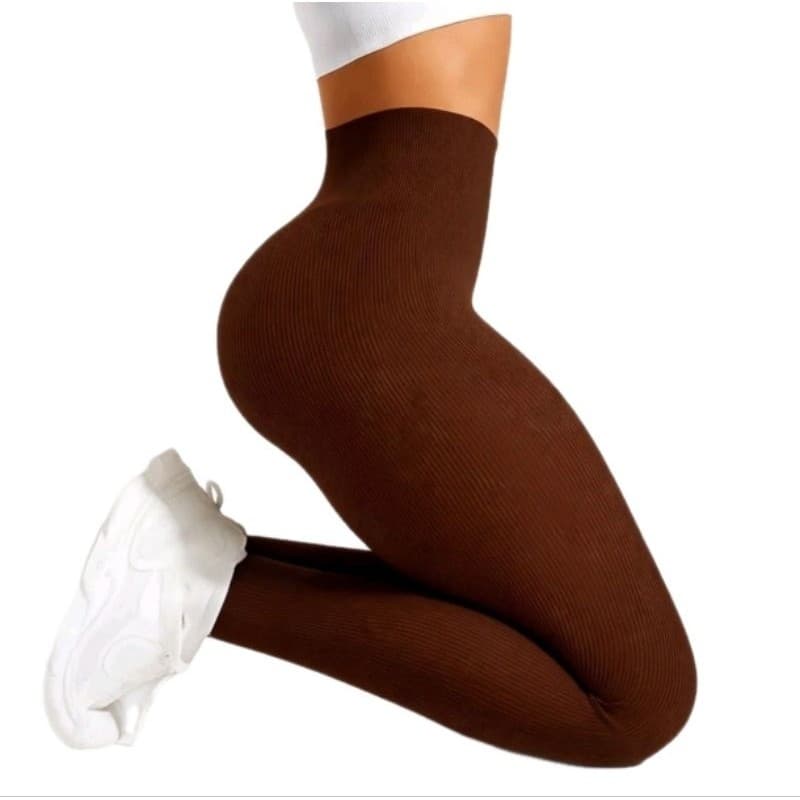 Legging feminina canelada premium leggings sem costura de cintura alta para academia yoga e treinoss