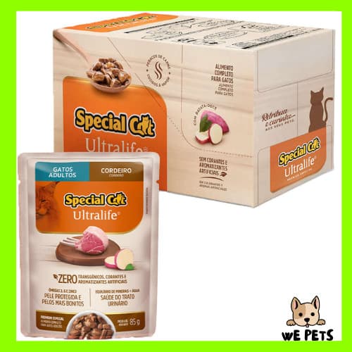 Kit 12 x Sachê 85g Special Cat Gatos Adultos Sabor Cordeiro