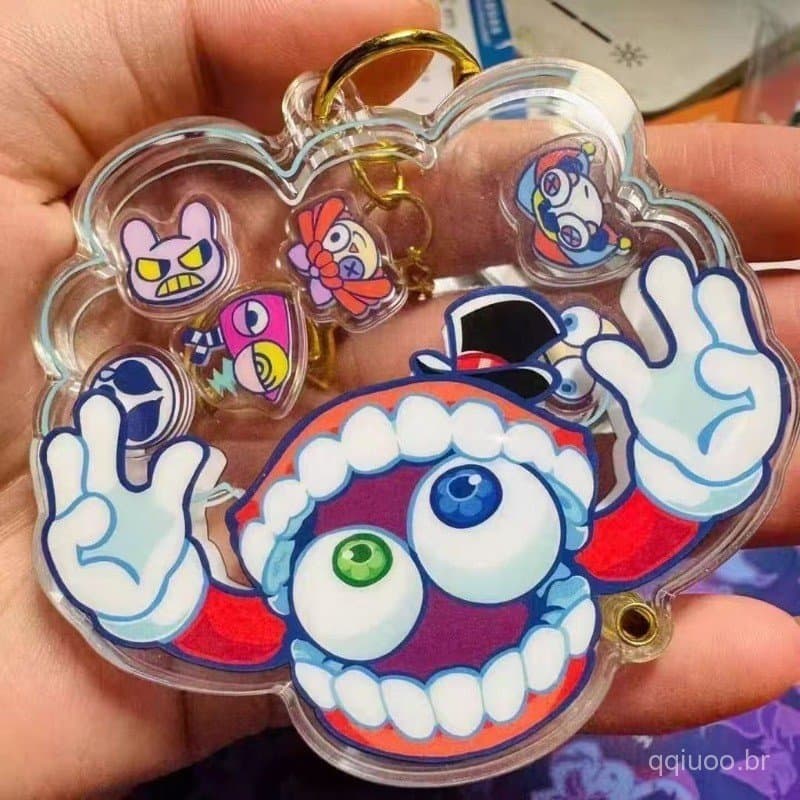 O Incrível Digital Circo Shaker Anime Chaveiro Pomni Jax Ragatha Acrílico Saco De Carro Pingente Ornamento Acessórios Pr