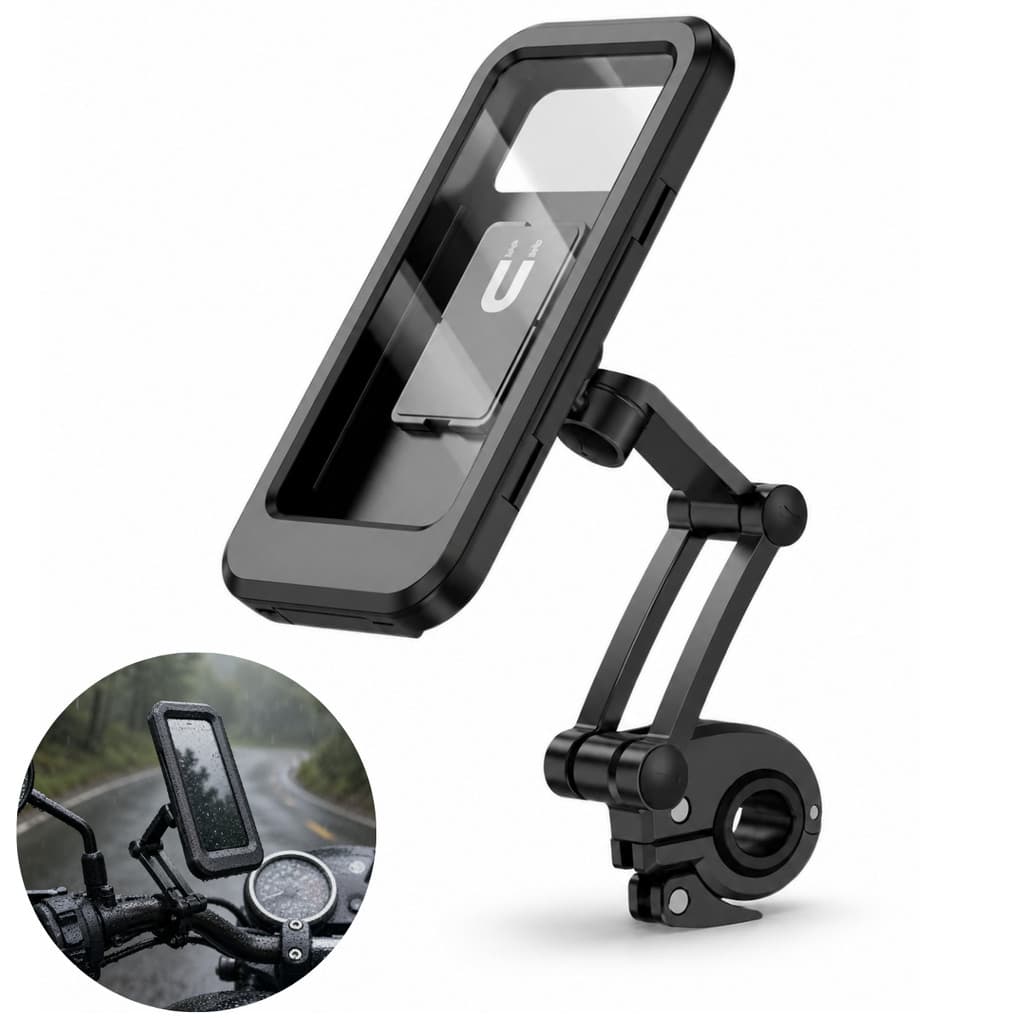 Suporte Celular Moto e Bicicleta Á Prova D'água Articulado 360 Com Travas Premium MT6.7