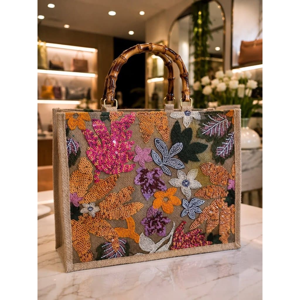 Bolsa feminina de ombro transversal estampada, bolsa de linho grosso, bolsa de praia ecológica, bolsa de palha - 6022