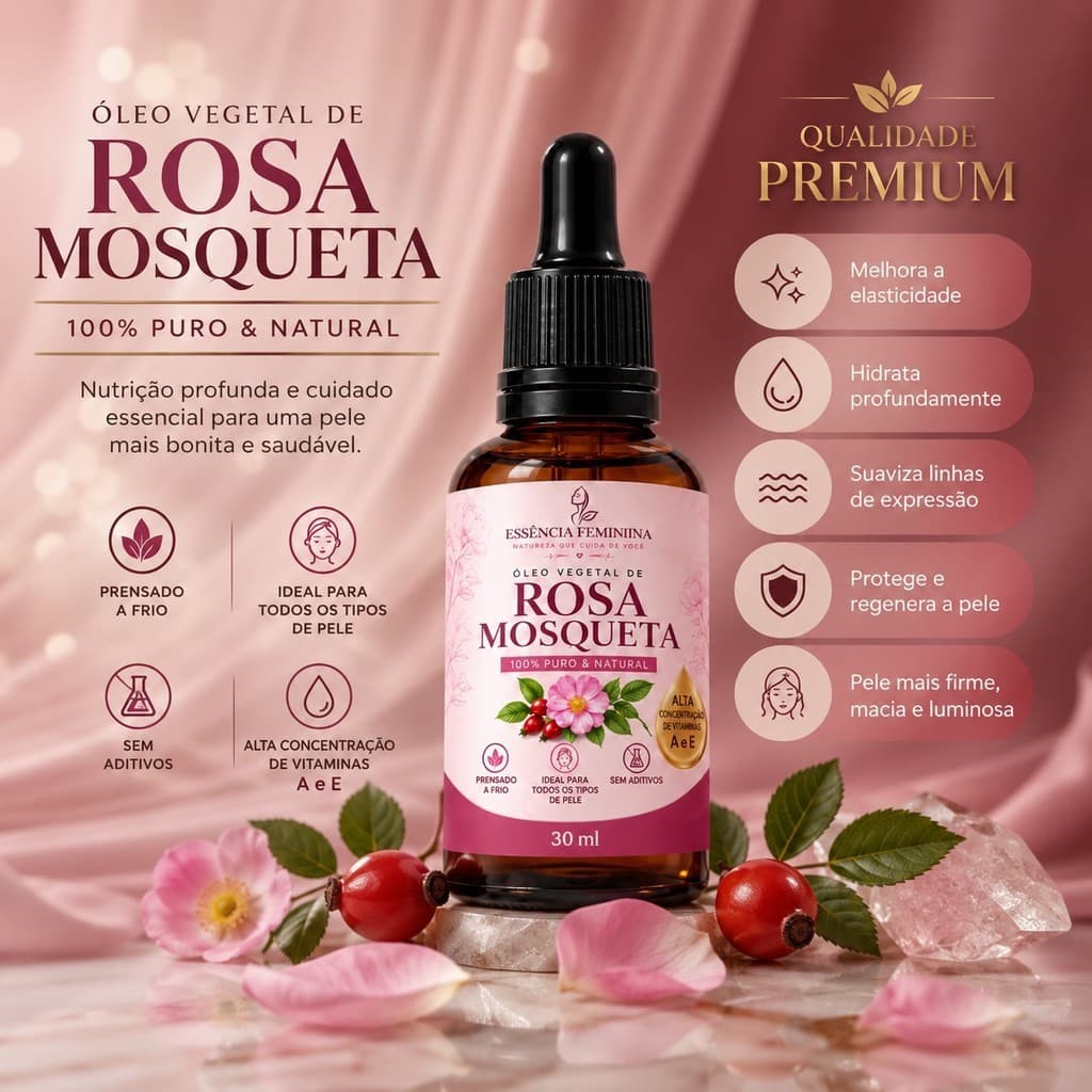 Óleo Natural Rosa Mosqueta 100% PURO 30ml
