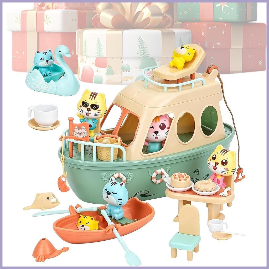 Estatueta De Gato Playset Bonito Aprendizagem Precoce Atividade Imaginativa Figura Fingir Jogar Brinquedo Para Crianças