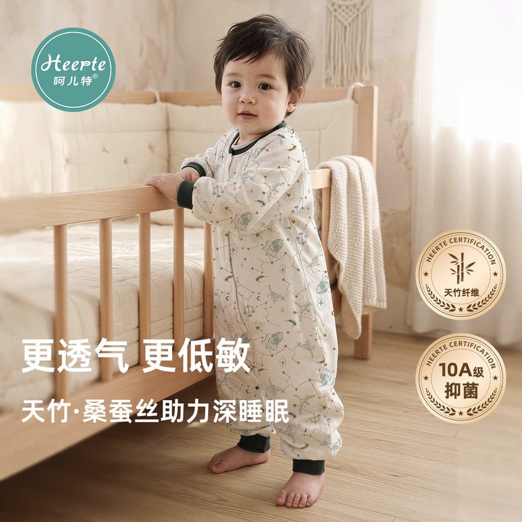 Haer Saco de dormir especial com perna dividida, classe A, primavera, outono, algodão fino, saco de dormir, crianças, qu