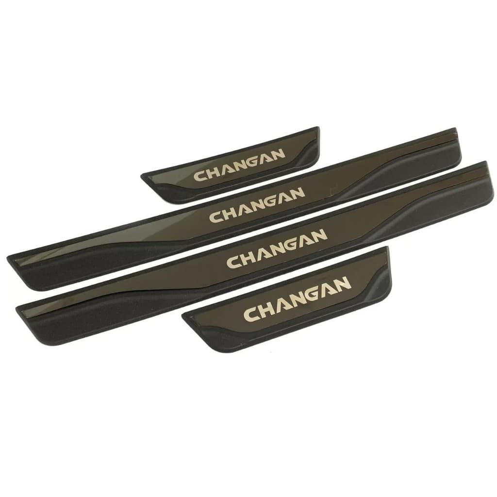 Aço Inoxidável Guarnição de Soleira Proteção de Porta de Carro para Changan CS75, Conjunto de 4 peças