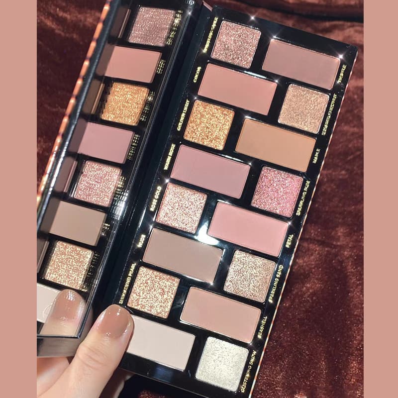 Primeiro amor rosa diamante maquiagem para os olhos dezesseis cores paleta de sombras foscas cores da terra diário Commu