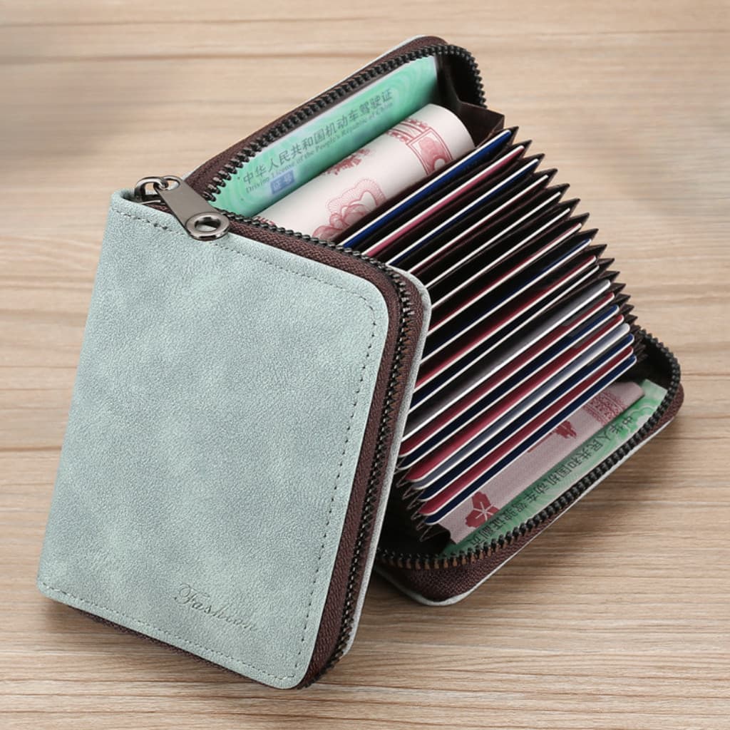 Bolsa De Armazenamento Carteira De Cartão Fina De Grande Capacidade Com Vários Slots Porta-Motorista Organizador Unissex