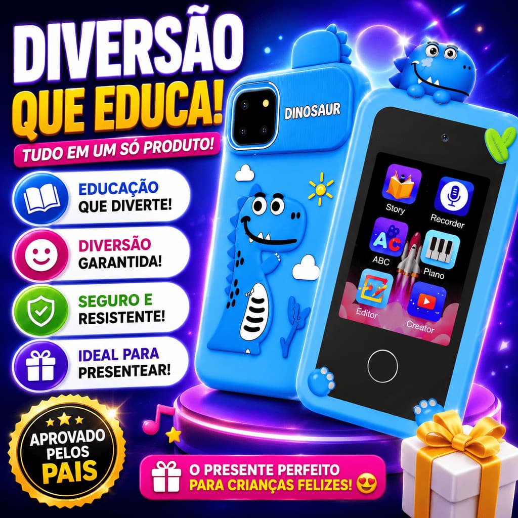 Celular Infantil Touch Screen Câmera Fotos Jogos Educativos Música Vídeo Smartphone Brinquedo Criança Menino Menina Top