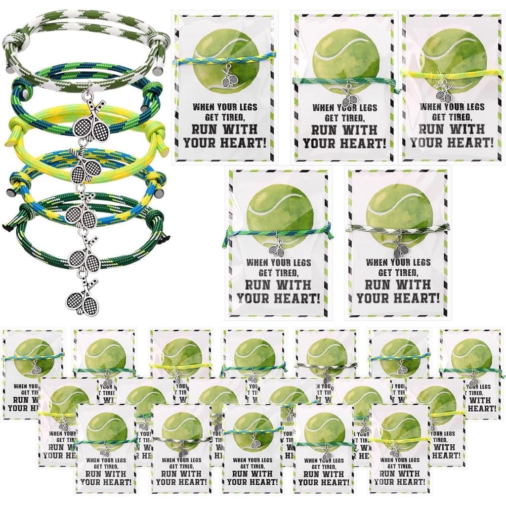 Equsion 20 Conjuntos de Presentes de Tênis para Mulheres, Pulseiras de Tênis Ajustáveis, Corda Trançada Esportiva, Acess