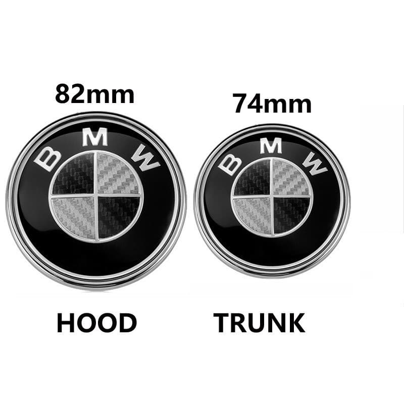 Novidade: Peças Automotivas em Fibra de Carbono 6D, Emblema Cromado de Substituição para BMW, Dianteiro 82mm, Traseiro 7