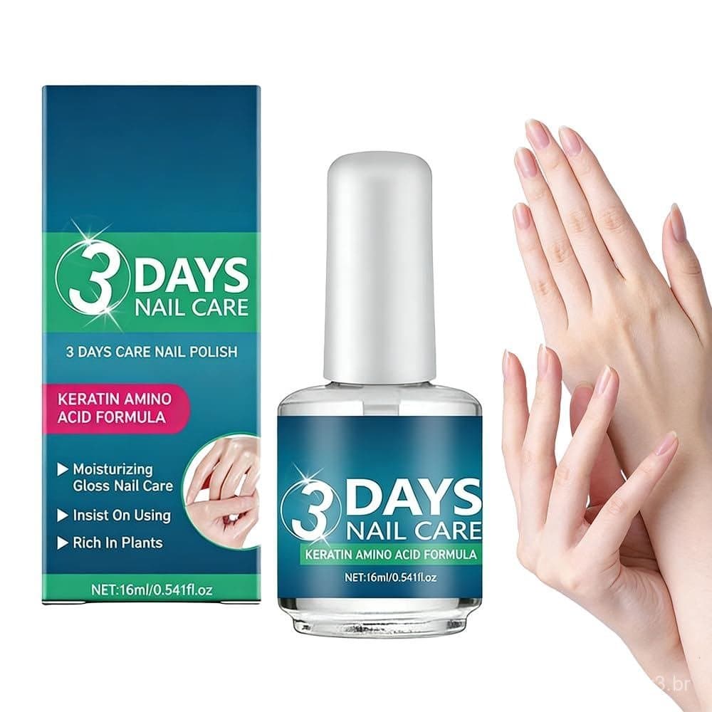 Óleo para cuidados com as unhas de 3 dias, versão atualizada de 2026, agente fortalecedor de unhas com queratina, hidrat