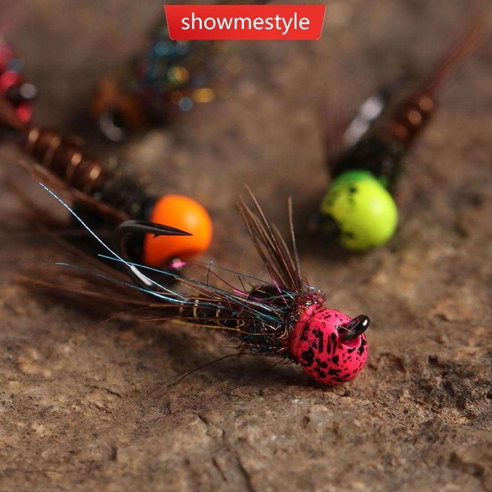 SMS 10 Pcs 2.3-3.8 Mm Ganchos De Pesca Com Mosca Material De Ligação Lágrima Cabeça De Conta De Tungstênio Ninfa Afundan